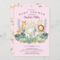 Chicas de animales de la jungla Baby Shower