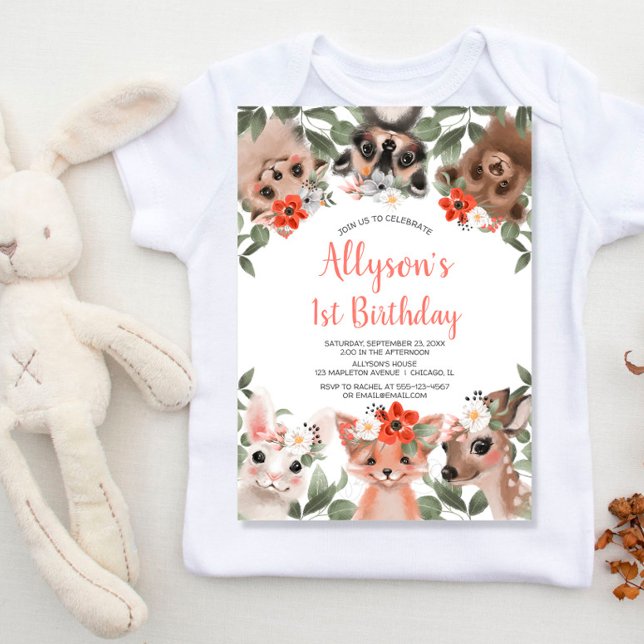 Invitación Chicas de animales de la tierra de los bosques  de (Subido por el creador)