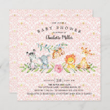 Chicas de Animales Dulces Safari Baby Shower
