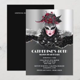 Invitación Chicas de baloncesto de mascaradas elegantes de gl