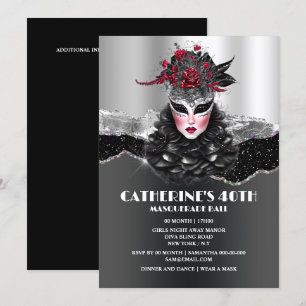 Invitación Chicas de baloncesto de mascaradas elegantes de gl