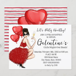 Invitación Chicas de Bash de Galentine echan de menos al Fies