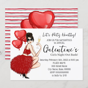 Invitación Chicas de Bash de Galentine echan de menos al Fies
