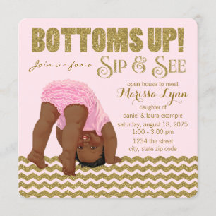 Invitación Chicas de Bottoms Up Sip y See