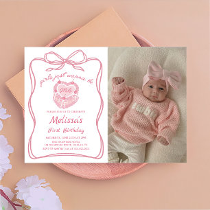 Invitación Chicas De Bow Rosado Quieren Ser Un Cumpleaños Fot