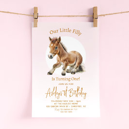 Invitación Chicas de Caballos Cutos Primer Cumpleaños