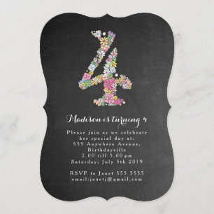 Invitación Chicas de Chalkboard Invitan a Fiesta de cuarto cu