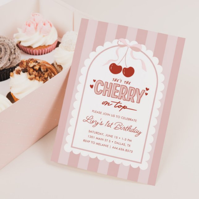 Invitación Chicas de Cherry First Coquette (Subido por el creador)