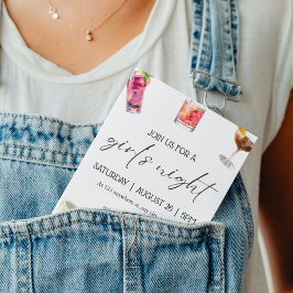 Invitación Chicas de cócteles simples Noche de soltera