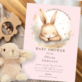 Invitación Chicas de conejo de madera Baby Shower