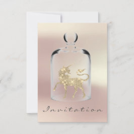 Invitación Chicas de cumpleaños de Unicornio retiran oro a Ro