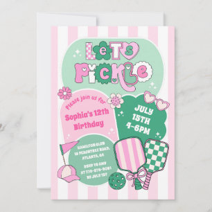 Invitación Chicas de Cute Pickleball Cumpleaños