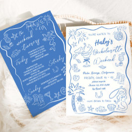 Invitación Chicas de Despedida de Soltera Vaquera Costera de 