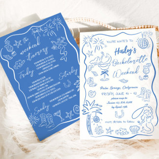 Invitación Chicas de Despedida de Soltera Vaquera Costera de 