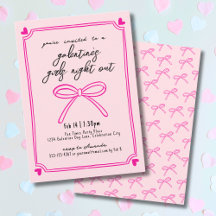 Chicas de Dibujo a Mano Noche Día de Galentines