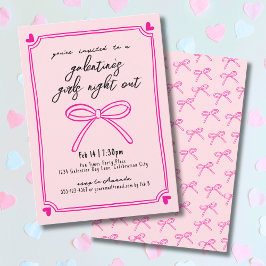Invitación Chicas de Dibujo a Mano Noche Día de Galentines