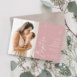 Invitación Chicas de escritura modernos y elegantes fotografi<br><div class="desc">Chicas De Guión Moderno Y Elegante Foto Invitación Al Bautismo. Haga clic en el botón personalizar para personalizar este diseño con sus detalles. Para cambiar los colores y tipos de letra,  elija editar este diseño más adelante para abrir opciones adicionales de personalización.</div>