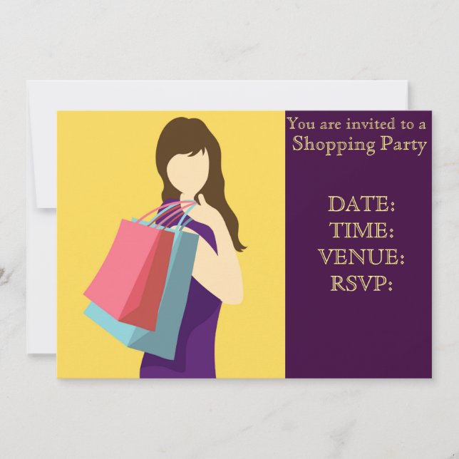 Invitación Chicas de fiesta de compras día de fiesta (Anverso)