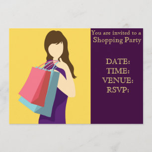 Invitación Chicas de fiesta de compras día de fiesta