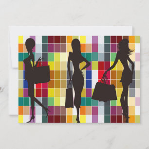 Invitación Chicas de fiesta de compras día de salida fiesta