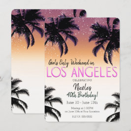 Invitación Chicas de fin de semana de verano de cumpleaños en