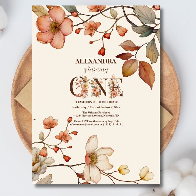 Invitación Chicas de Flores Silvestres Primer Fiesta de cumpl (Subido por el creador)