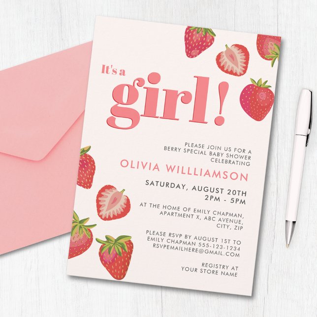 Invitación Chicas de fresa Baby Shower (Subido por el creador)