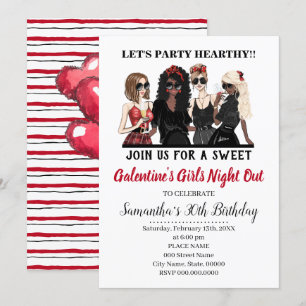 Invitación Chicas de Galentine echan de menos a Fiesta de San