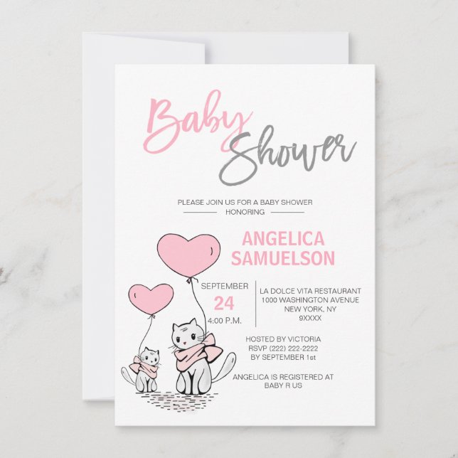 Invitación Chicas de gatos gatos gatos gatitos modernos y ele (Anverso)