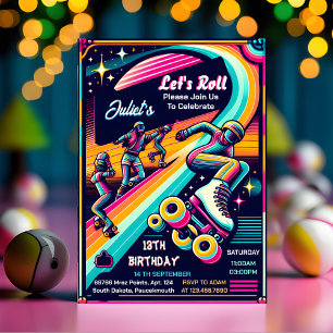 Invitación Chicas de Guay Boys Patinan el 13° cumpleaños