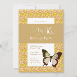 Invitación chicas de Illusima Butterfly Confetti 10 cumpleaño