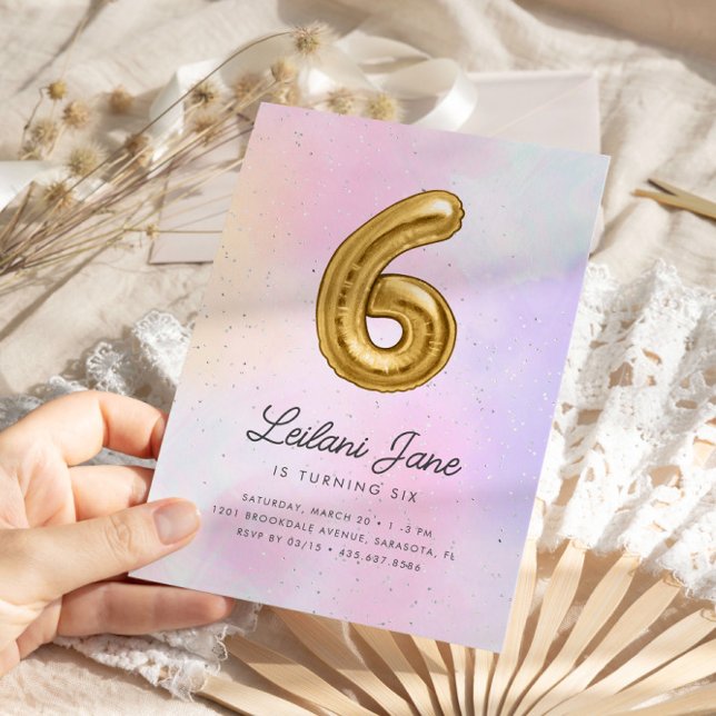 Invitación Chicas de la acuarela de Candy Cotton 6 Globo de c (Subido por el creador)