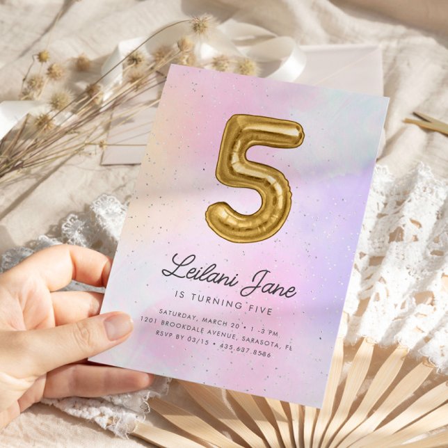 Invitación Chicas de la acuarela de Candy Cotton Quinto Globo (Subido por el creador)