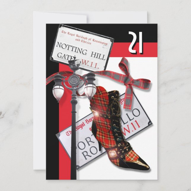 Invitación chicas de la calle secundaria británicos fiesta de (Anverso)