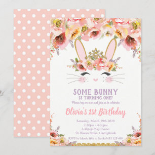Invitación Chicas de la Conejo Floral de Conejo Floral