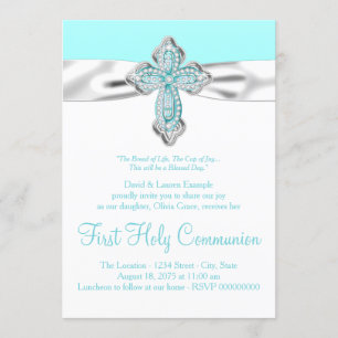 Invitación Chicas de la Cruz verde azulada del Diamante Prime