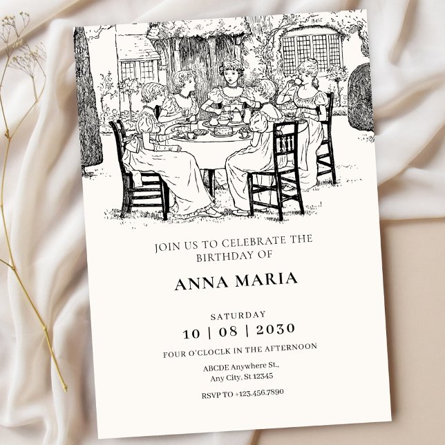 Invitación Chicas de la época tomando té (Subido por el creador)