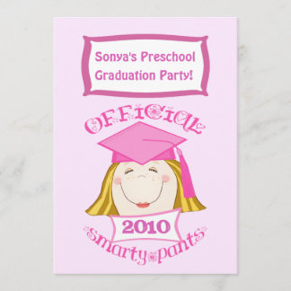 Invitación Chicas de la Fiesta de Graduación de Preescolar/Ja