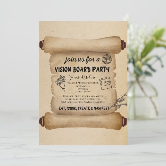 Invitación Chicas de la fiesta de la junta de visión Noche de (Anverso de pie)