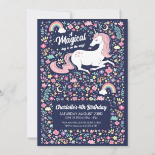 Invitación Chicas de la Marina Rosa Floral del partido de los