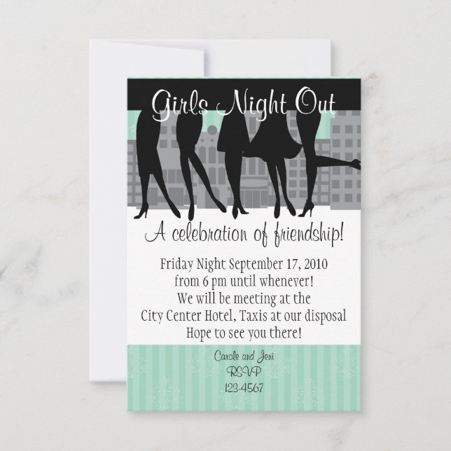Invitación Chicas de la noche a la mañana (Anverso)