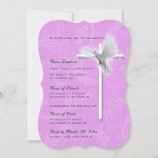 Invitación Chicas de la paloma de confirmación de la comunica