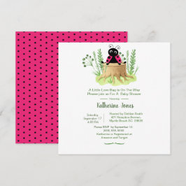 Invitación Chicas de la parrilla de color rosa de cuajo Baby 