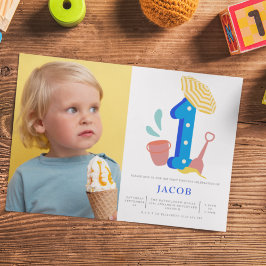 Invitación Chicas de la playa de Verano foto de primer cumple