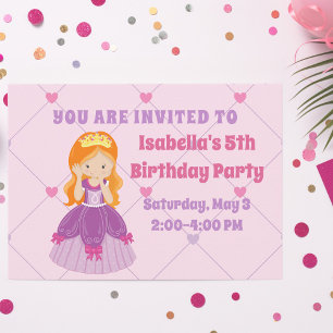 Invitación Chicas de la princesa cúrcuta Personalizado Partid