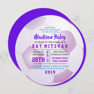 Invitación CHICAS DE LA RONDA DEL FÚTBOL Bat Mitzvah Invitaci