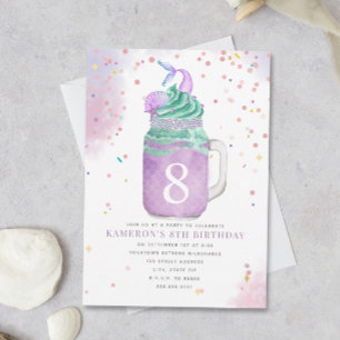 Invitación Chicas de la Sirena Mason Jar Milkshake Age Inv