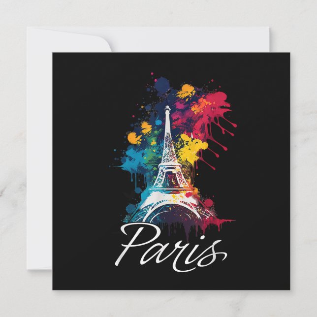 Invitación Chicas de la Torre Eiffel de París Viajes de vacac (Anverso)