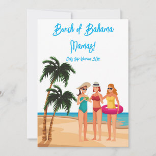 Invitación Chicas de las Bahamas viajan para una fiesta de so