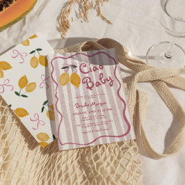 Invitación Chicas de Lemon Bows Baby Shower